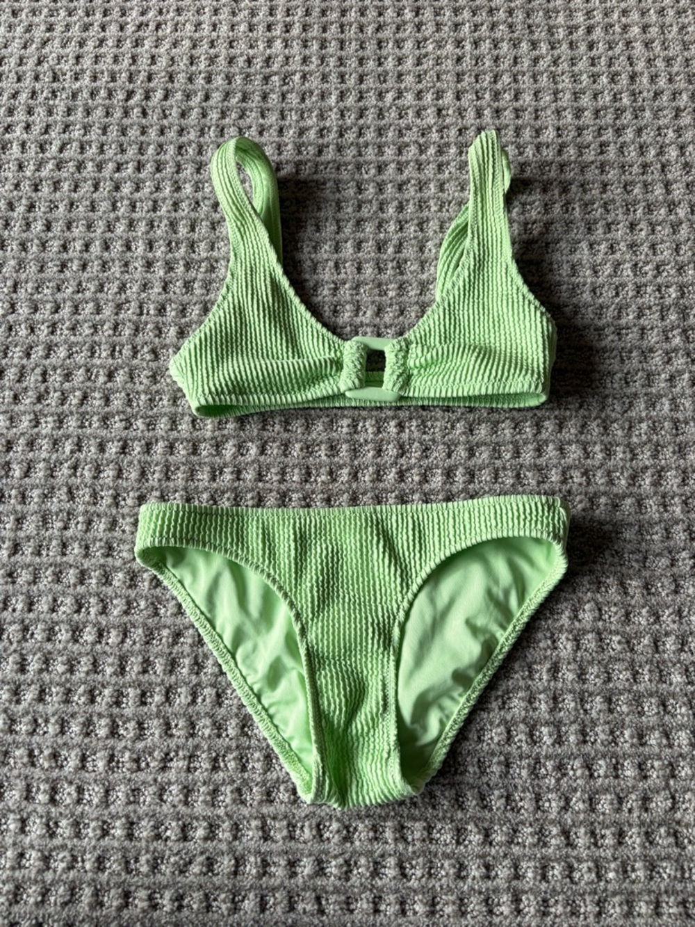 Textured Lime Green Bikini Set